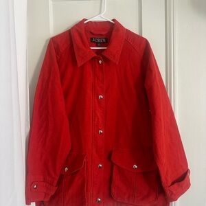 J. Crew Red Corduroy Collar Jacket